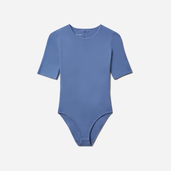 Everlane The Short-Sleeve Crew Neck Bodysuit Blue size XS NWT - Picture 6 of 7